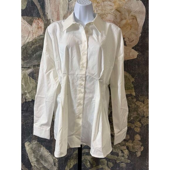 Anthropologie White Blouse “the Tobie” by Exquise long sleeved - Picture 5 of 9